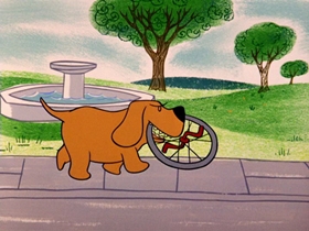 Screenshots from the 1964 Warner Bros. cartoon Bartholomew Versus the Wheel