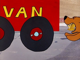 Screenshots from the 1964 Warner Bros. cartoon Bartholomew Versus the Wheel
