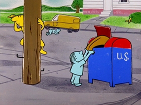 Screenshots from the 1964 Warner Bros. cartoon Bartholomew Versus the Wheel