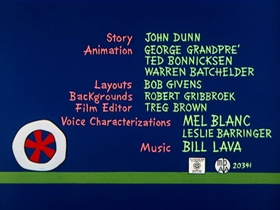 Screenshots from the 1964 Warner Bros. cartoon Bartholomew Versus the Wheel