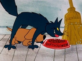 Screenshots from the 1964 Warner Bros. cartoon Bartholomew Versus the Wheel