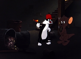 Screenshots from the 1964 Warner Bros. cartoon Freudy Cat