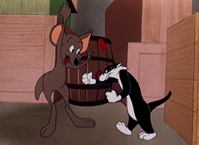 Screenshots from the 1964 Warner Bros. cartoon Freudy Cat