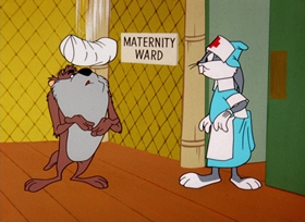Screenshots from the 1964 Warner Bros. cartoon Dr. Devil and Mr. Hare