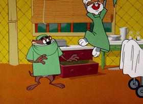 Screenshots from the 1964 Warner Bros. cartoon Dr. Devil and Mr. Hare