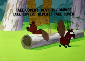 Screenshots from the 1964 Warner Bros. cartoon Dr. Devil and Mr. Hare