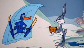 Screenshots from the 1964 Warner Bros. cartoon The Iceman Ducketh