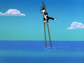 Screenshots from the 1964 Warner Bros. cartoon Hawaiian Aye Aye