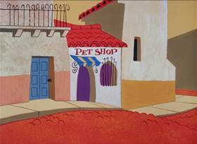 Screenshots from the 1964 Warner Bros. cartoon Road to Andalay