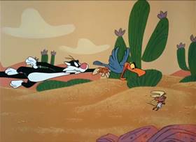 Screenshots from the 1964 Warner Bros. cartoon Road to Andalay