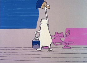 Screenshots from the 1964 DePatie Freleng cartoon The Pink Phink