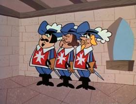 Screenshots from the 1964 UPA cartoon The Three Musketeers (Part 1)