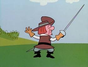 Screenshots from the 1964 UPA cartoon The Three Musketeers (Part 1)