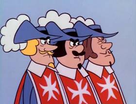 Screenshots from the 1964 UPA cartoon The Three Musketeers (Part 1)