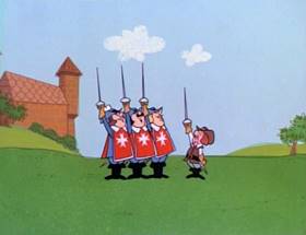 Screenshots from the 1964 UPA cartoon The Three Musketeers (Part 1)
