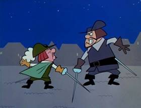 Screenshots from the 1964 UPA cartoon The Three Musketeers (Part 1)