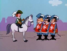 Screenshots from the 1964 UPA cartoon The Three Musketeers (Part 1)