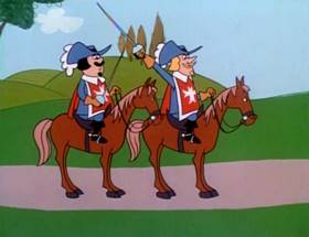 Screenshots from the 1964 UPA cartoon The Three Musketeers (Part 1)