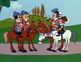 Screenshots from the 1964 UPA cartoon The Three Musketeers (Part 1)