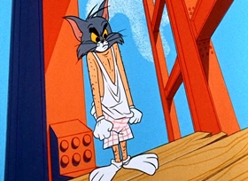 Screenshots from the 1965 MGM cartoon Bad Day at Cat Rock