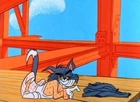 Screenshots from the 1965 MGM cartoon Bad Day at Cat Rock
