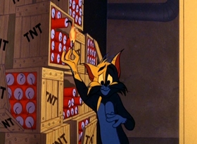 Screenshots from the 1965 MGM cartoon Bad Day at Cat Rock