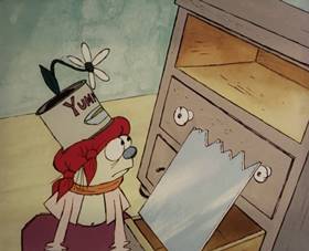 Screenshots from the 1965 Rembrandt Films cartoon Home Sweet Nudnik