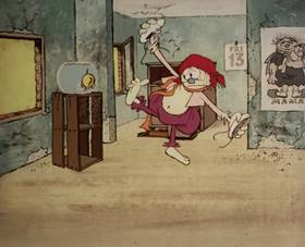 Screenshots from the 1965 Rembrandt Films cartoon Home Sweet Nudnik