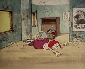 Screenshots from the 1965 Rembrandt Films cartoon Home Sweet Nudnik