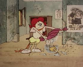 Screenshots from the 1965 Rembrandt Films cartoon Home Sweet Nudnik