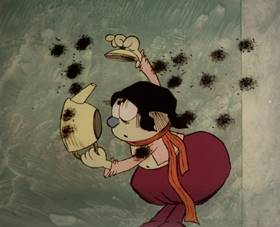 Screenshots from the 1965 Rembrandt Films cartoon Home Sweet Nudnik