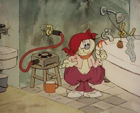 Screenshots from the 1965 Rembrandt Films cartoon Home Sweet Nudnik