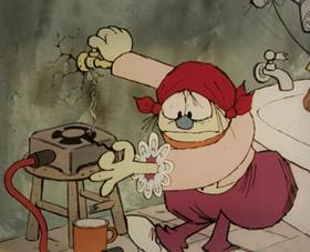 Screenshots from the 1965 Rembrandt Films cartoon Home Sweet Nudnik