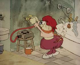 Screenshots from the 1965 Rembrandt Films cartoon Home Sweet Nudnik