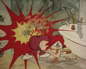 Screenshots from the 1965 Rembrandt Films cartoon Home Sweet Nudnik