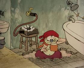 Screenshots from the 1965 Rembrandt Films cartoon Home Sweet Nudnik