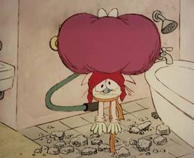Screenshots from the 1965 Rembrandt Films cartoon Home Sweet Nudnik