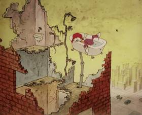 Screenshots from the 1965 Rembrandt Films cartoon Home Sweet Nudnik