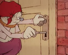 Screenshots from the 1965 Rembrandt Films cartoon Home Sweet Nudnik