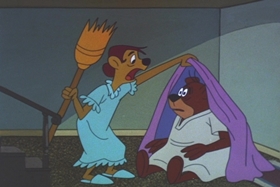 Screenshots from the 1965 Walter Lantz cartoon Guest Who?