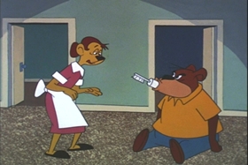 Screenshots from the 1965 Walter Lantz cartoon Guest Who?