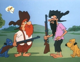 Screenshots from the 1965 Walter Lantz cartoon Canned Dog Feud