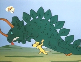Screenshots from the 1965 Walter Lantz cartoon Canned Dog Feud