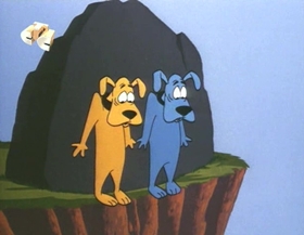 Screenshots from the 1965 Walter Lantz cartoon Canned Dog Feud
