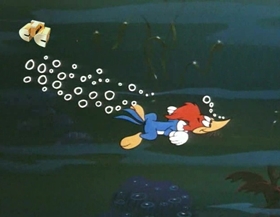 Screenshots from the 1965 Walter Lantz cartoon Canned Dog Feud