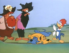Screenshots from the 1965 Walter Lantz cartoon Canned Dog Feud
