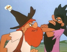 Screenshots from the 1965 Walter Lantz cartoon Canned Dog Feud