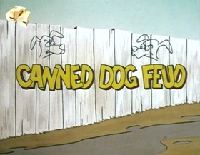 Screenshots from the 1965 Walter Lantz cartoon Canned Dog Feud