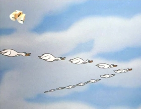 Screenshots from the 1965 Walter Lantz cartoon Canned Dog Feud