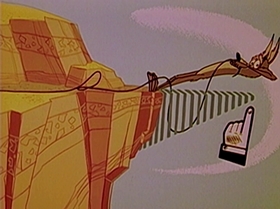 Screenshots from the 1965 Warner Bros. cartoon Roadrunner a Go-Go